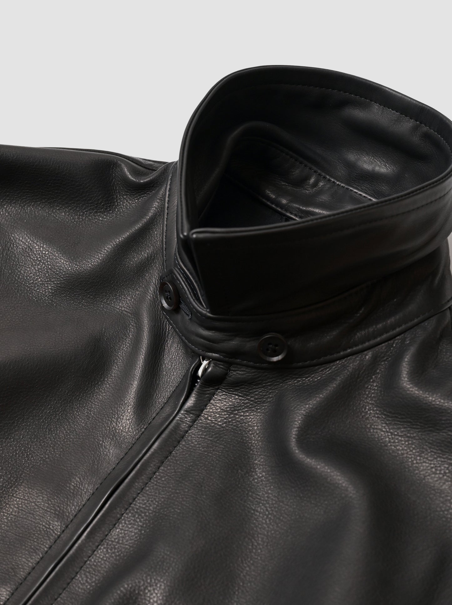 KAPTAIN SUNSHINE / Calf Leather Zip Blouson -BLACK