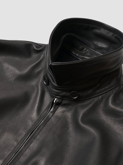 KAPTAIN SUNSHINE / Calf Leather Zip Blouson -BLACK