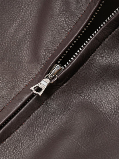 KAPTAIN SUNSHINE / Sheepskin Zip Jacket -BROWN