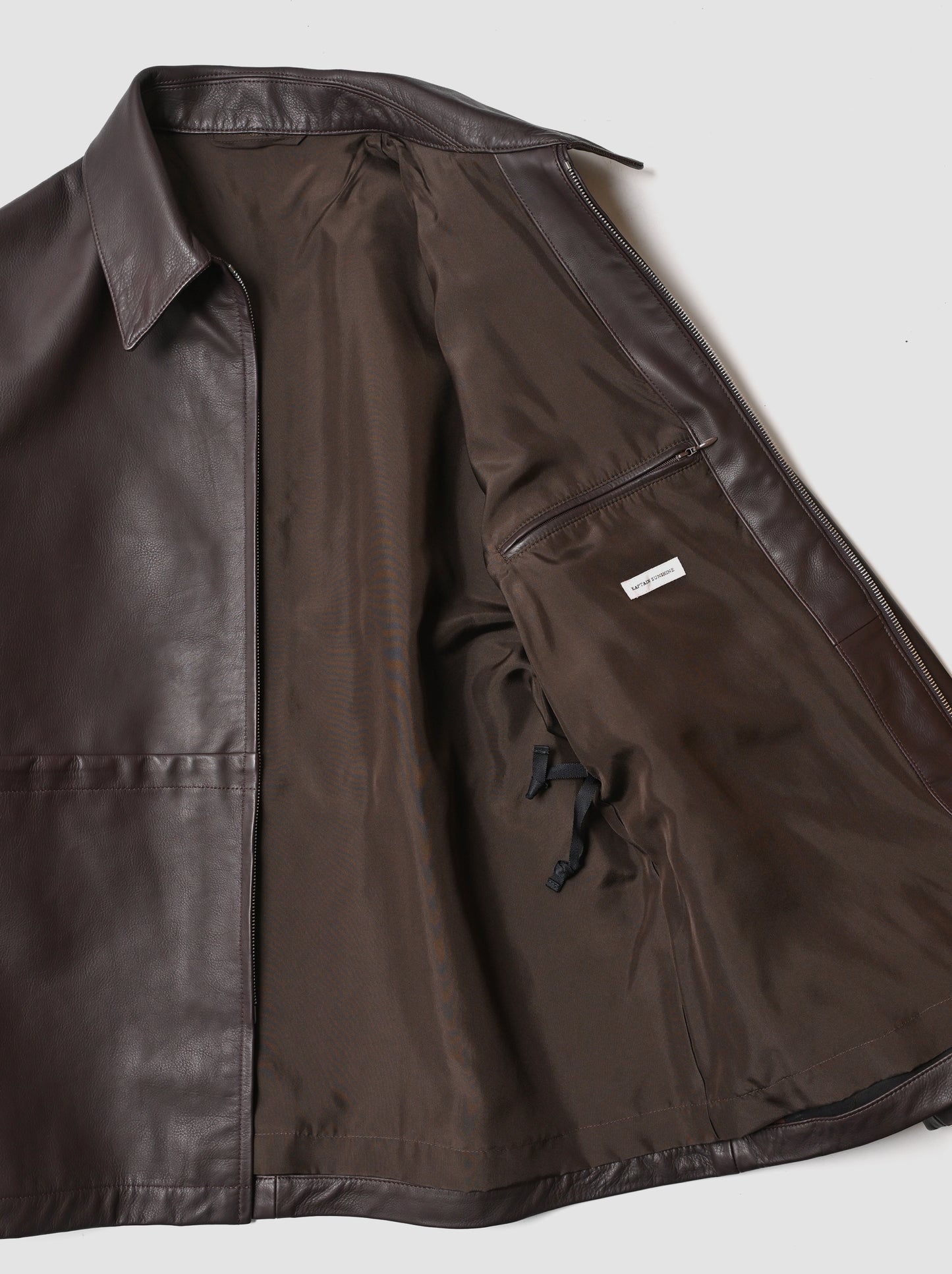 KAPTAIN SUNSHINE / Sheepskin Zip Jacket -BROWN