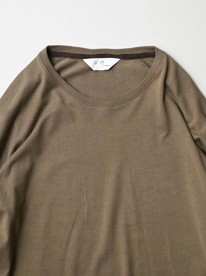 ANCELLM / UNEVENNESS LS T-SHIRT -BROWN