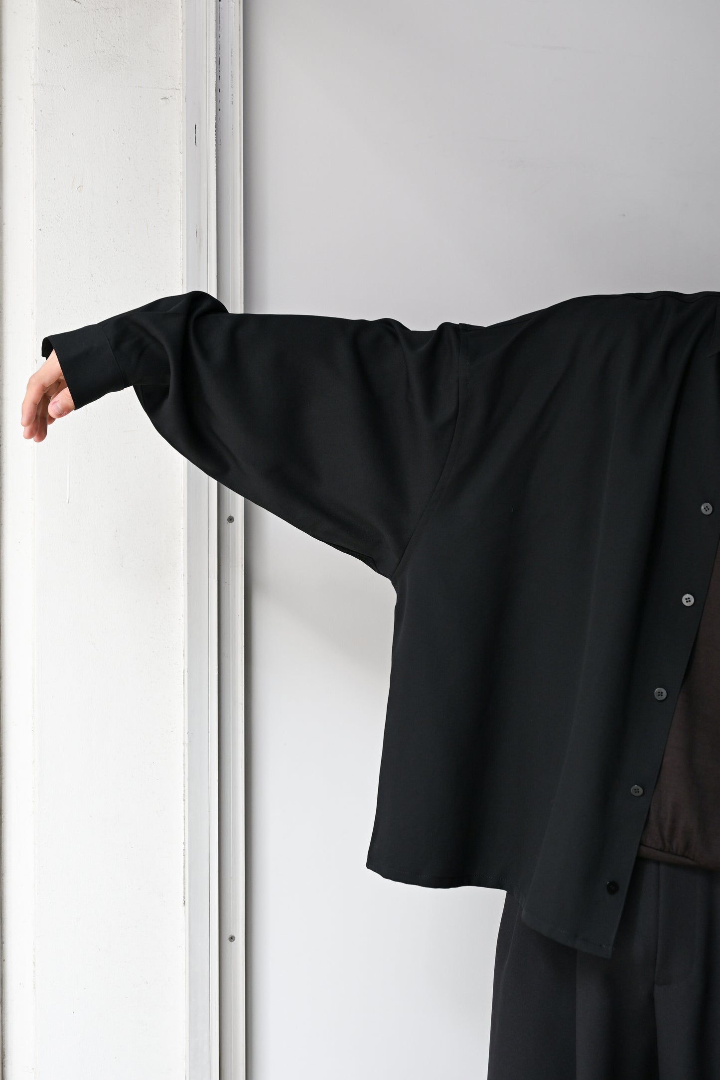 WHOWHAT / 5X SHIRT<SHORT LENGTH> -BLACK