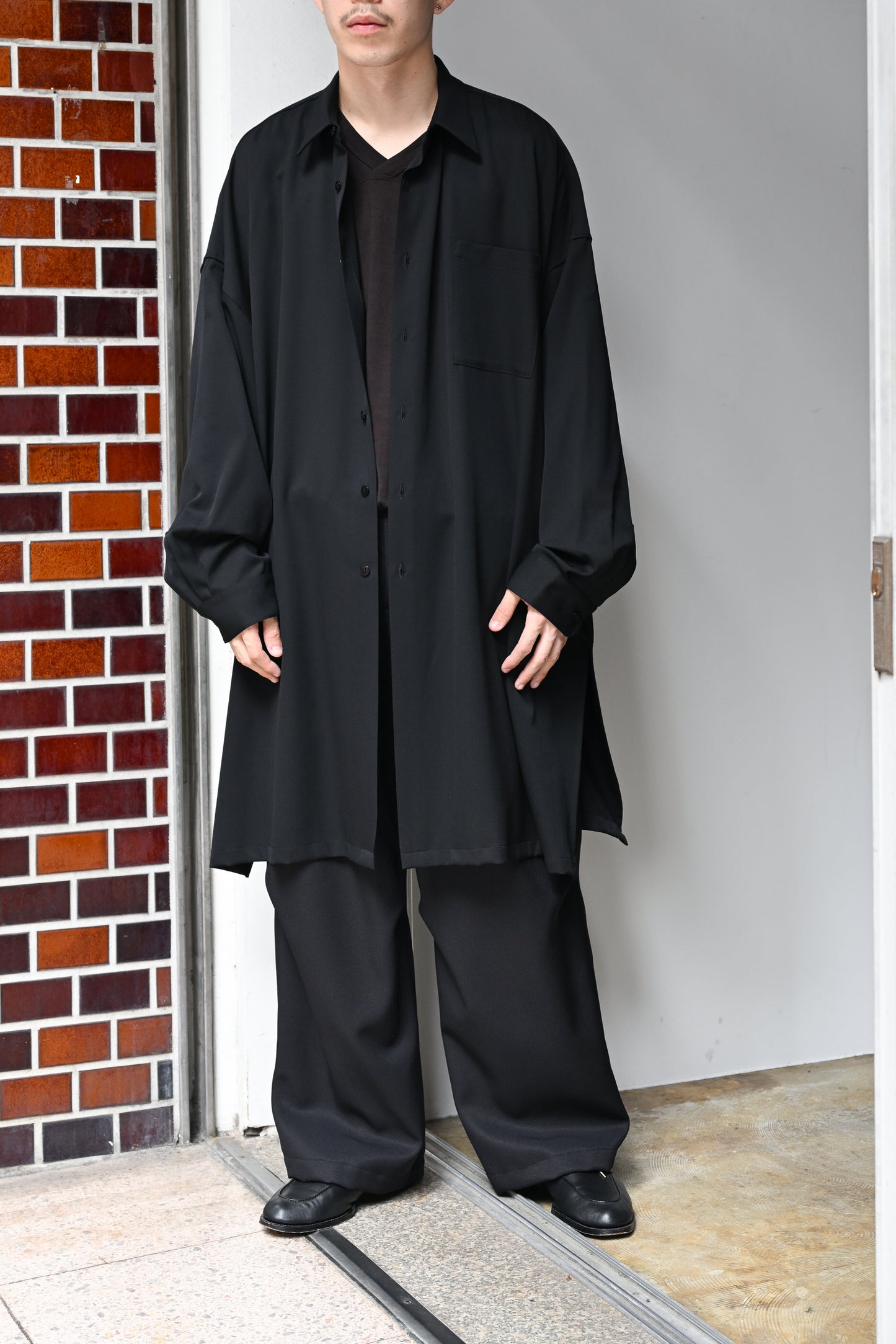 WHOWHAT / 5X SHIRT<LONG LENGTH> -BLACK