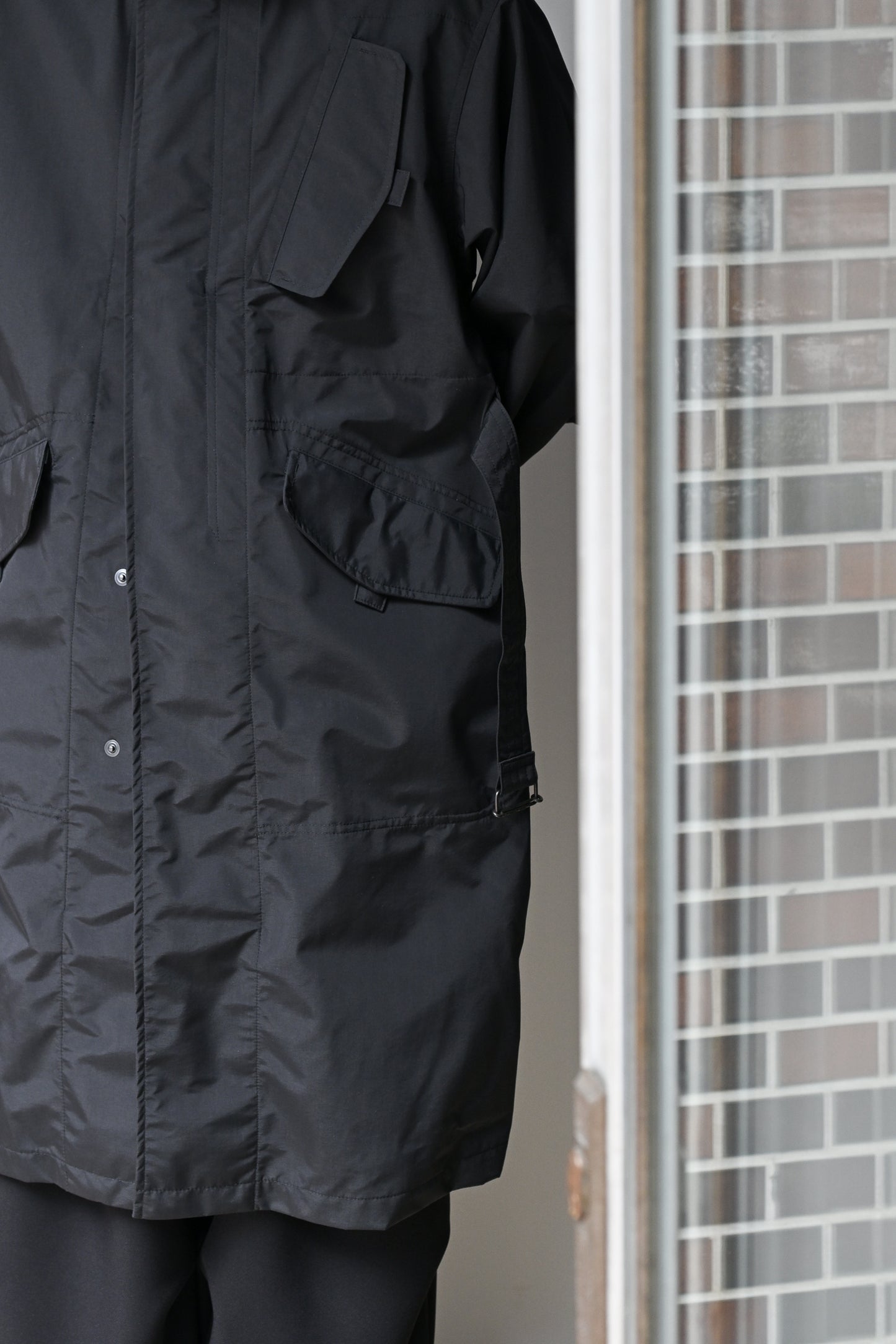 WHOWHAT / WEATHER PROOF COAT -BLACK