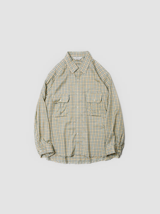 ANCELLM / NEL CHECK OVER WORK SHIRT -CREAM