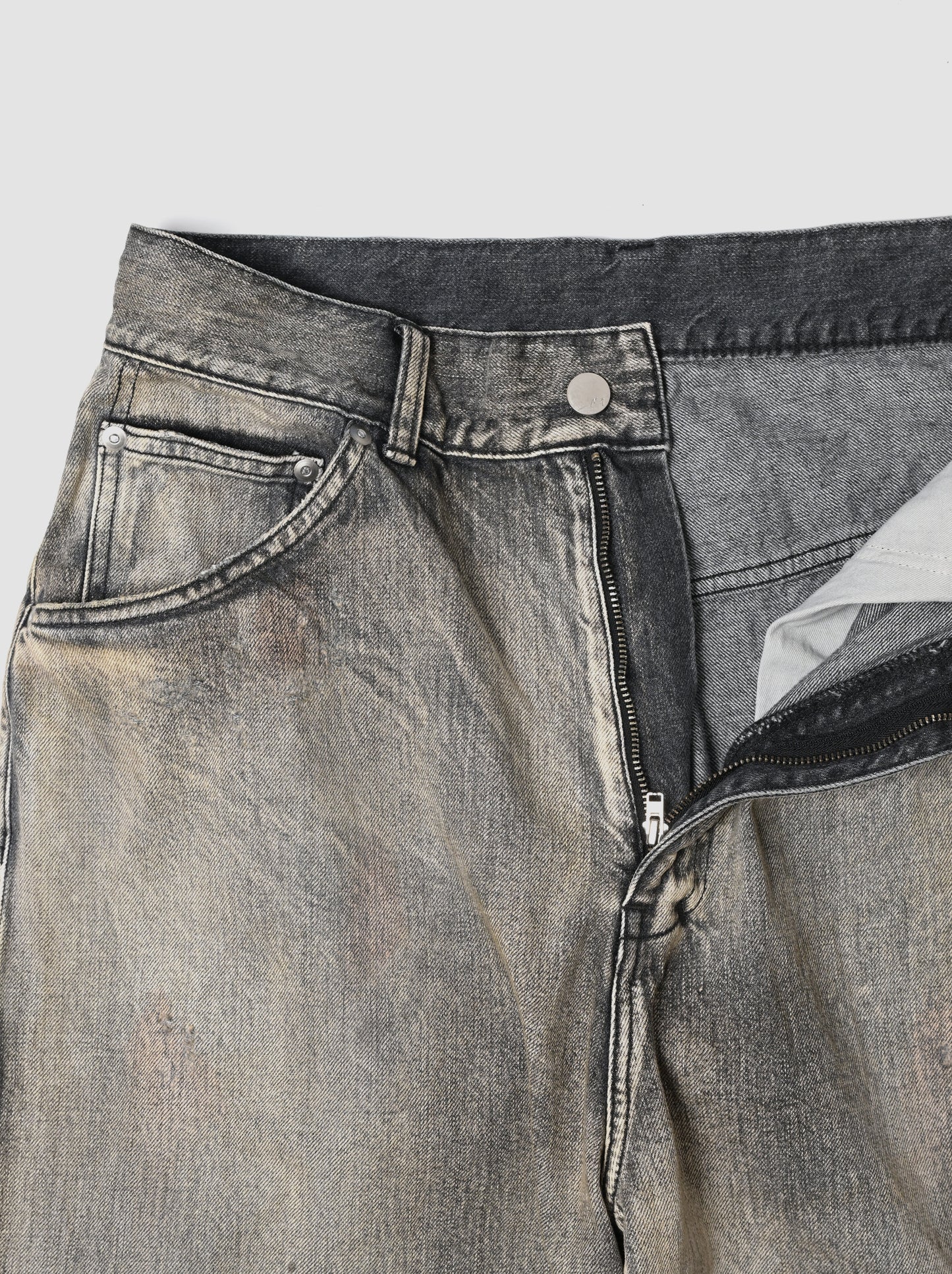 ANCELLM / MIDTAPERED 5P DENIM PANTS -BLACK