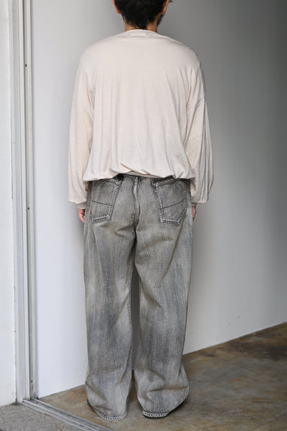 ANCELLM / MIDTAPERED 5P DENIM PANTS -BLACK