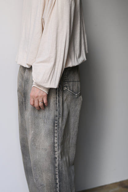 ANCELLM / MIDTAPERED 5P DENIM PANTS -BLACK