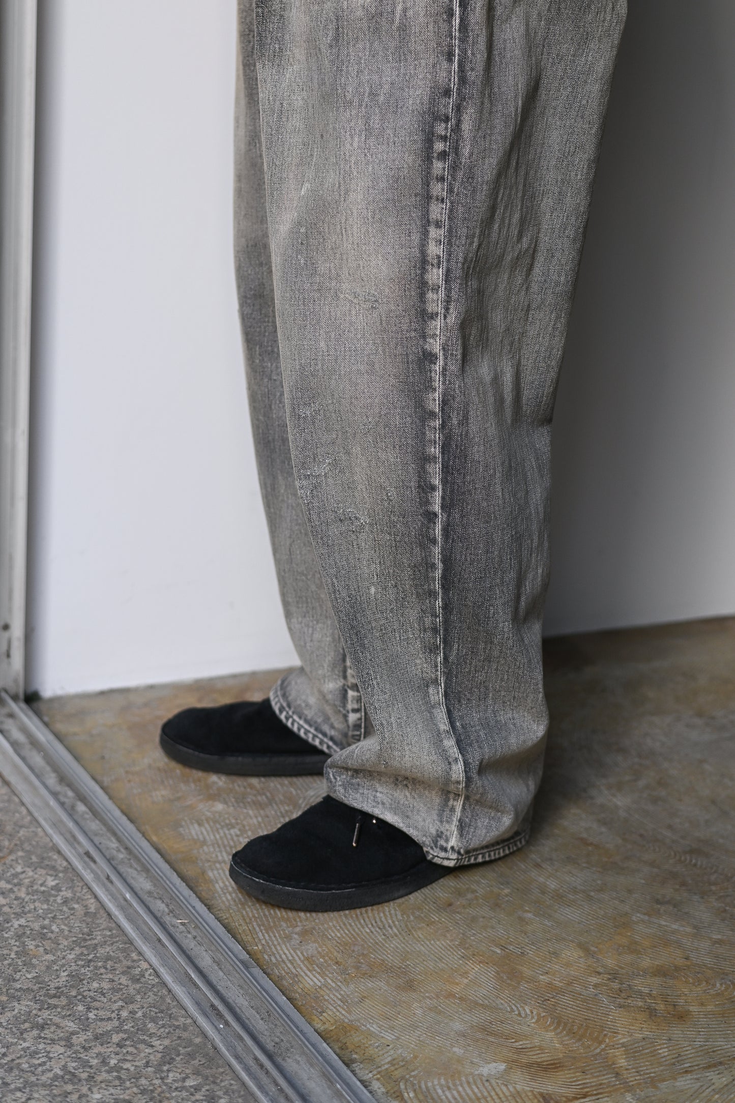 ANCELLM / MIDTAPERED 5P DENIM PANTS -BLACK