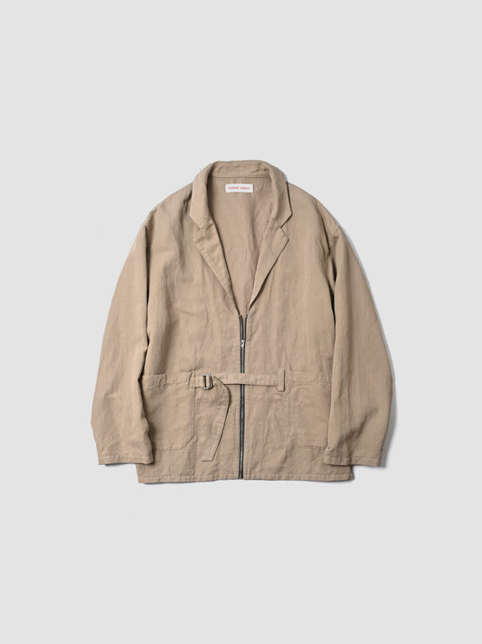 barbell object / belted jkt -BEIGE