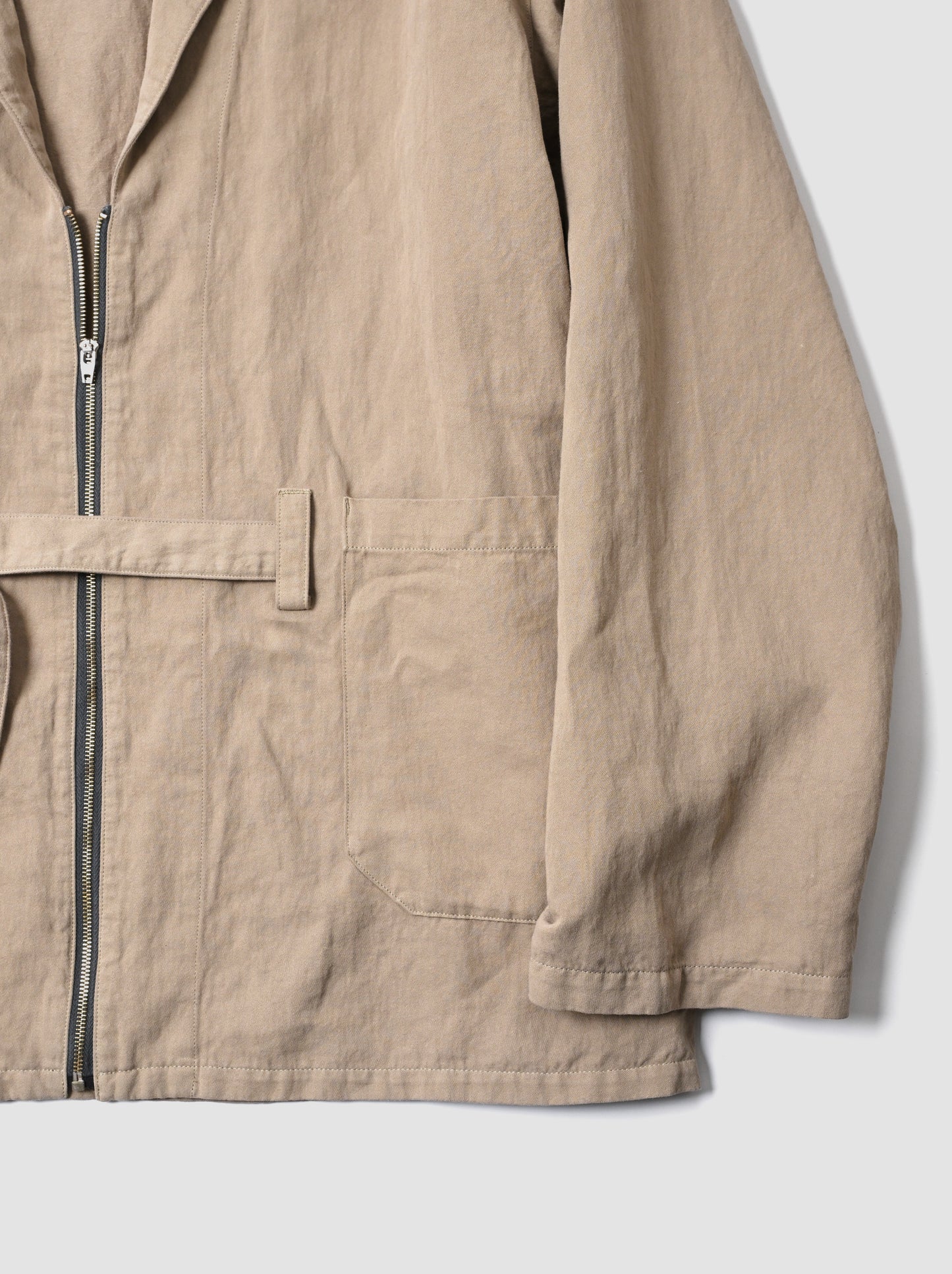 barbell object / belted jkt -BEIGE