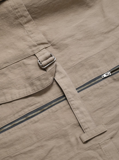 barbell object / belted jkt -BEIGE