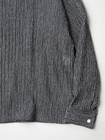 M's braque / TURTLENECK FRENCH CUFFS SHIRT -BLACK/NATURAL