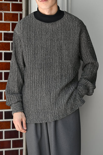 M's braque / TURTLENECK FRENCH CUFFS SHIRT -BLACK/NATURAL