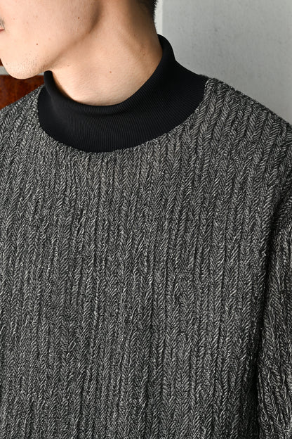 M's braque / TURTLENECK FRENCH CUFFS SHIRT -BLACK/NATURAL