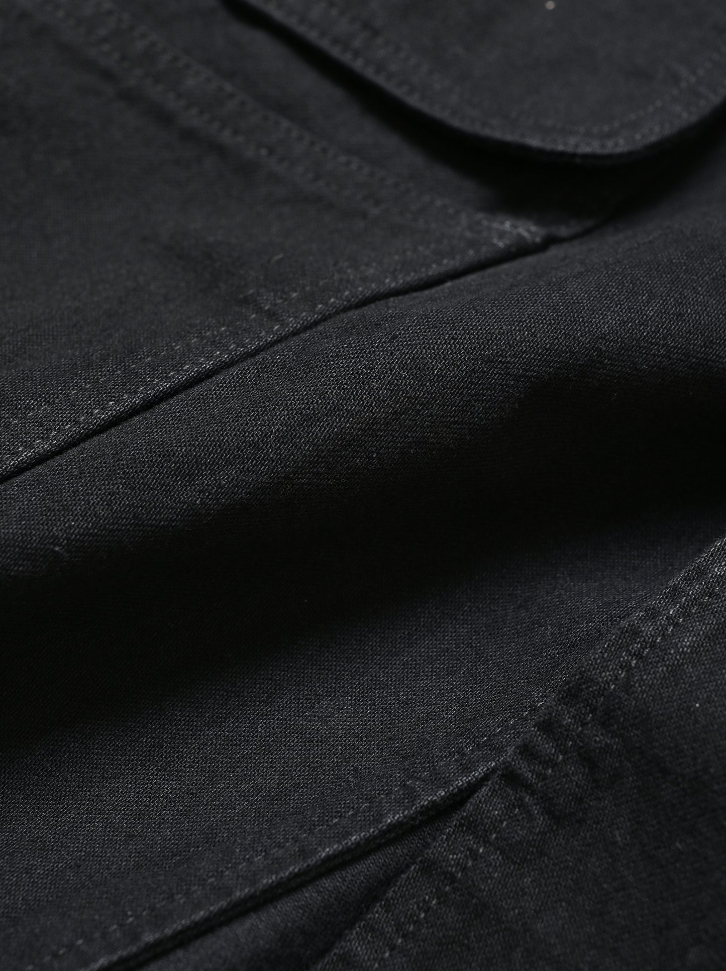 ANCELLM / AGING DENIM HALF JACKET -BLACK