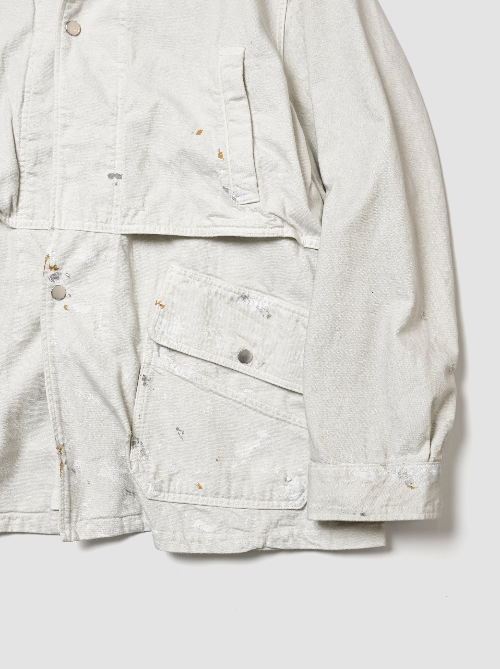 ANCELLM / AGING DENIM HALF JACKET -G.WHITE