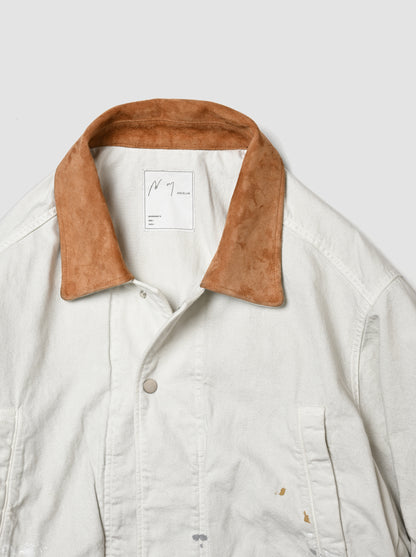 ANCELLM / AGING DENIM HALF JACKET -G.WHITE