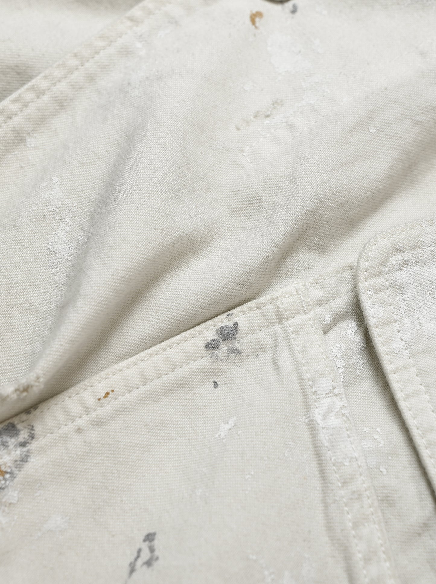 ANCELLM / AGING DENIM HALF JACKET -G.WHITE