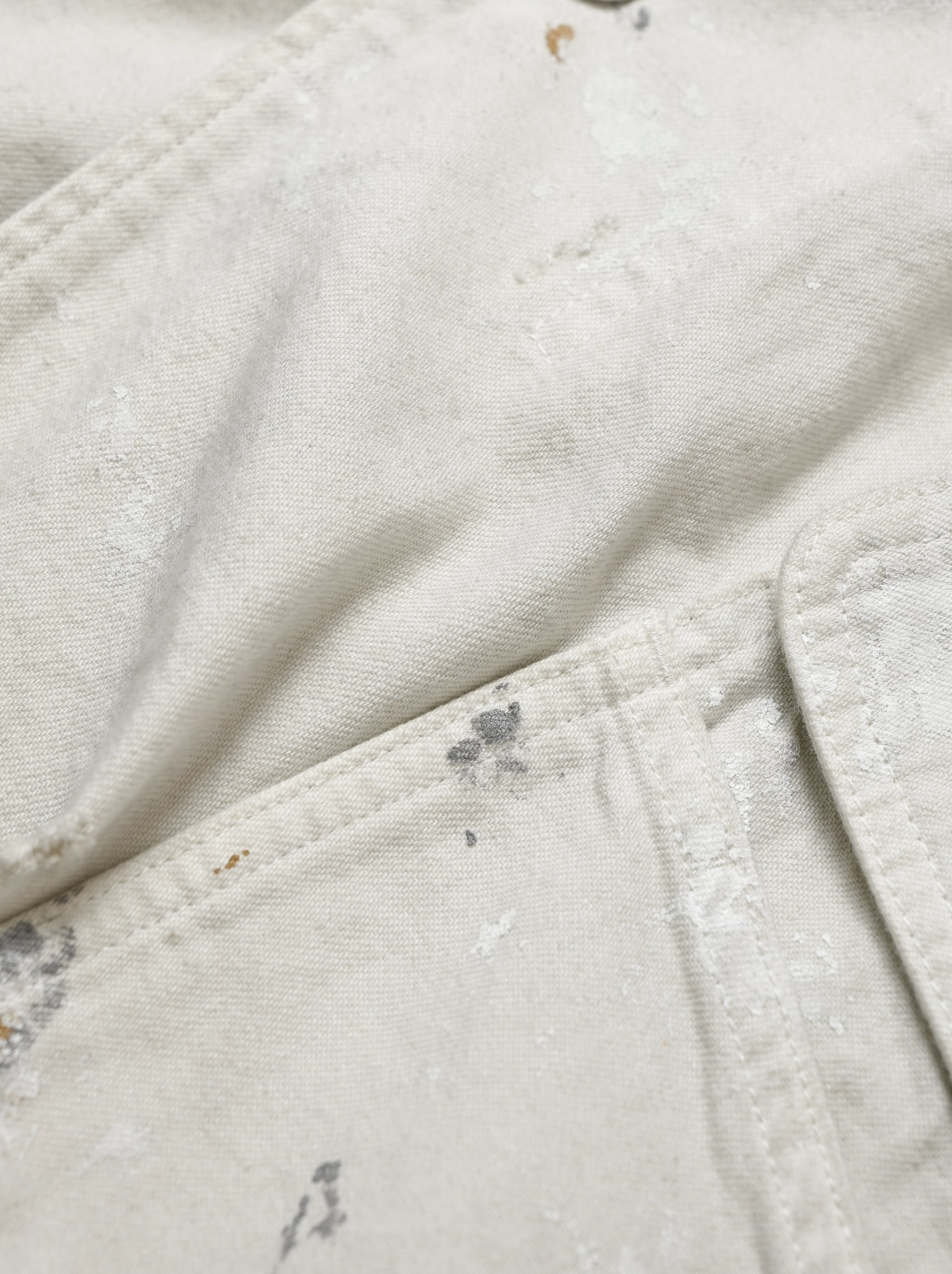 ANCELLM / AGING DENIM HALF JACKET -G.WHITE