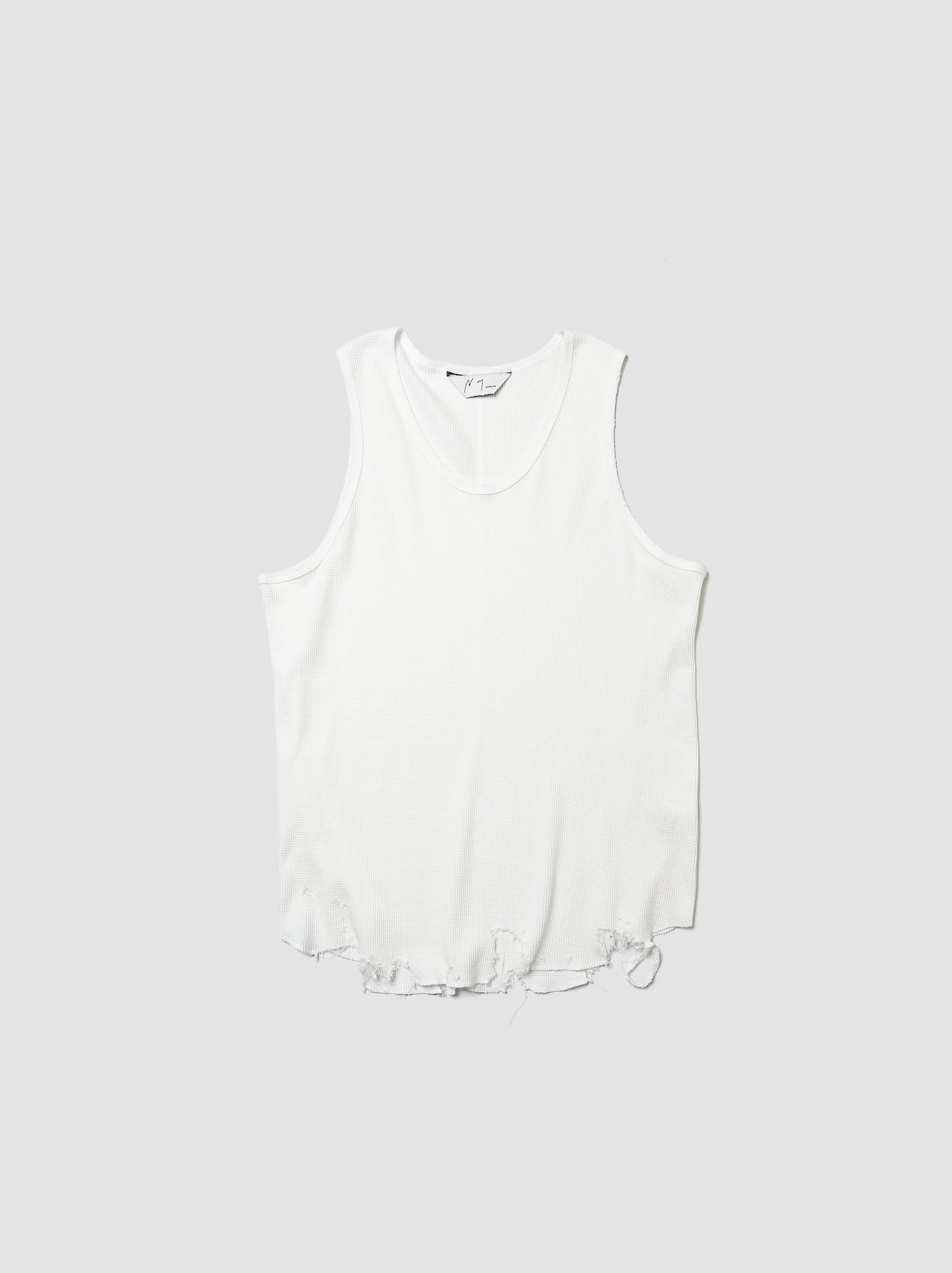 ANCELLM / DAMAGE WAFFLE TANK -WHITE