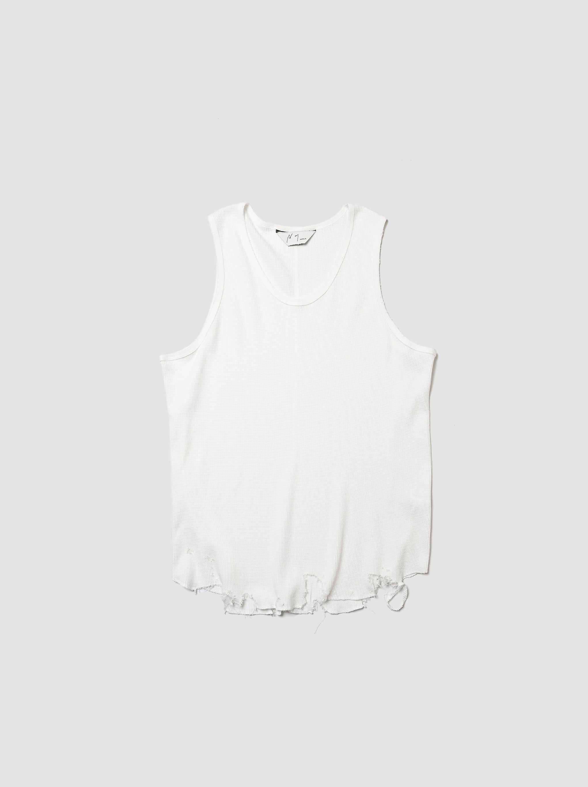 ANCELLM / DAMAGE WAFFLE TANK -WHITE