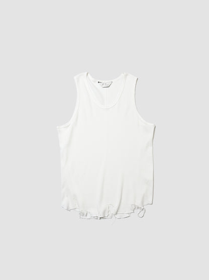 ANCELLM / DAMAGE WAFFLE TANK -WHITE