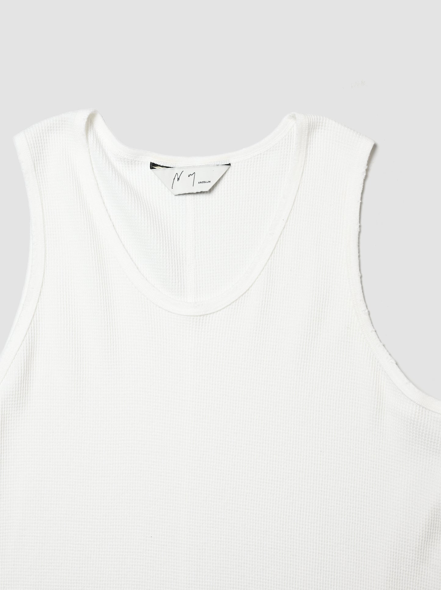 ANCELLM / DAMAGE WAFFLE TANK -WHITE
