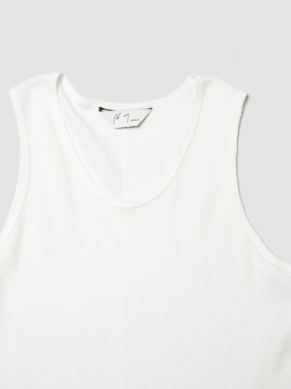 ANCELLM / DAMAGE WAFFLE TANK -WHITE