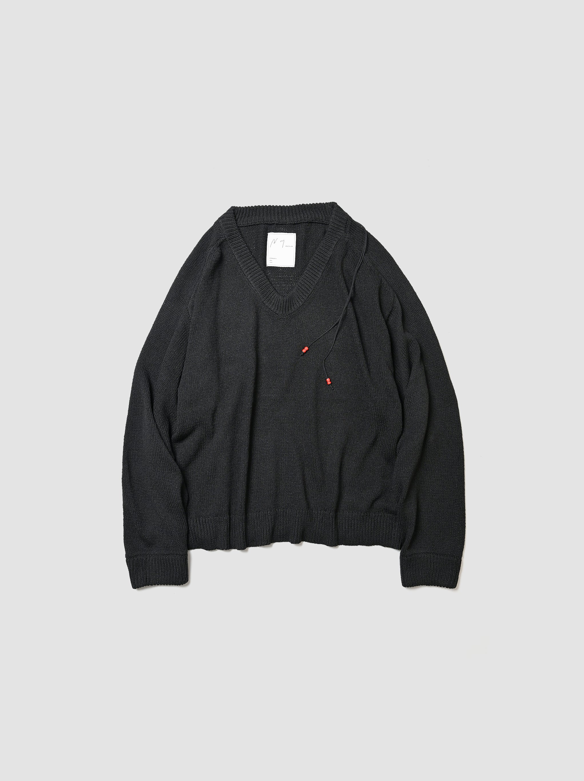 ANCELLM / UV NECK KNIT -BLACK – and father