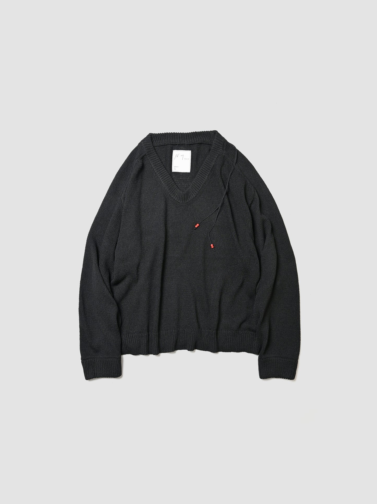 ANCELLM / UV NECK KNIT -BLACK