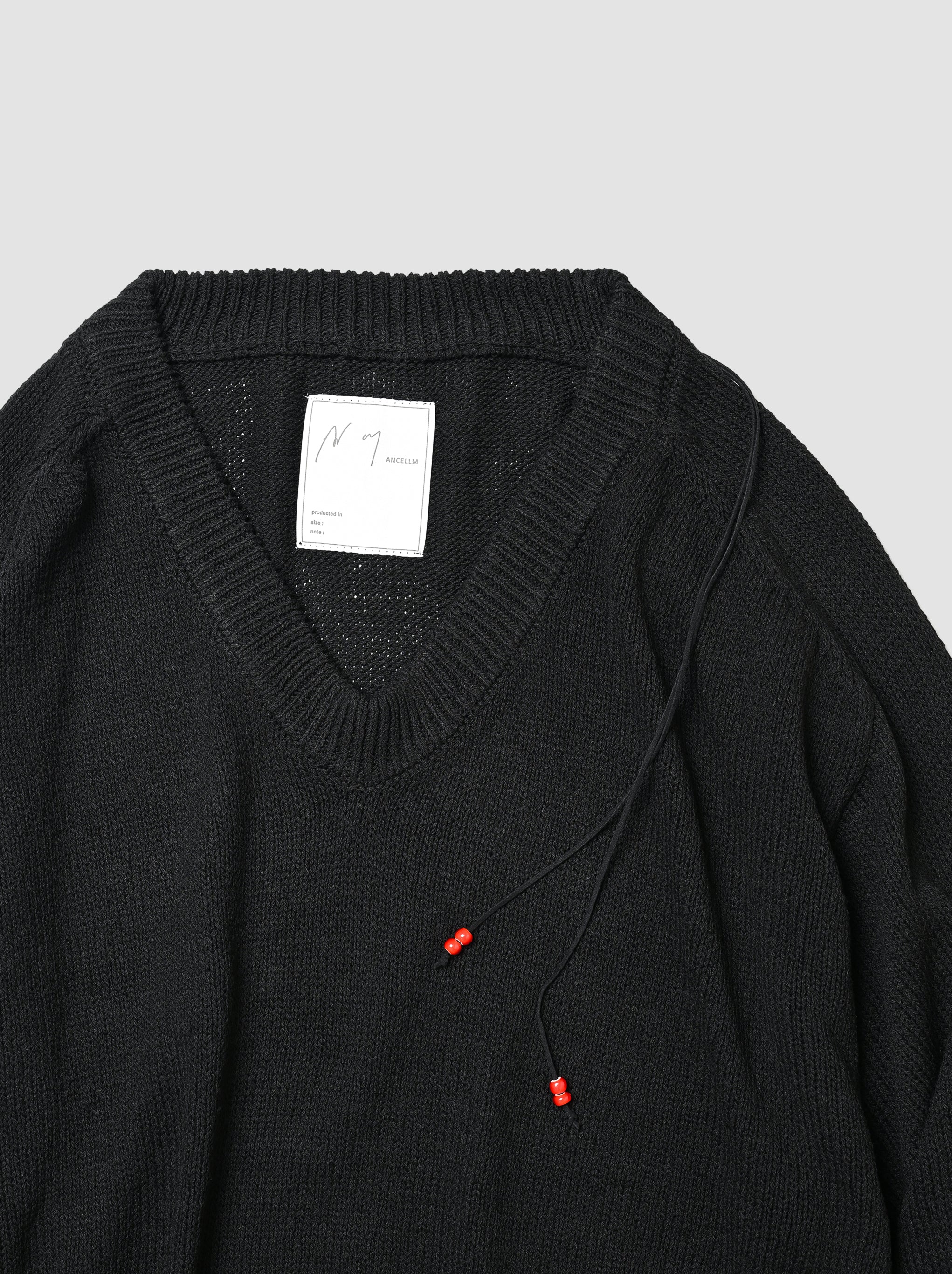 ANCELLM / UV NECK KNIT -BLACK – and father