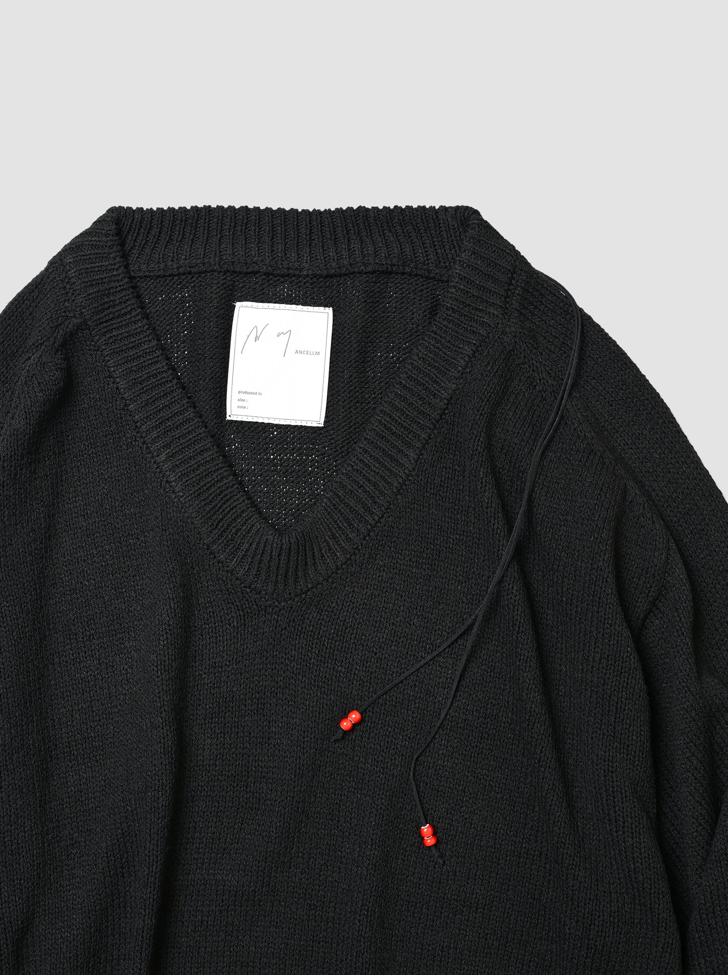 ANCELLM / UV NECK KNIT -BLACK