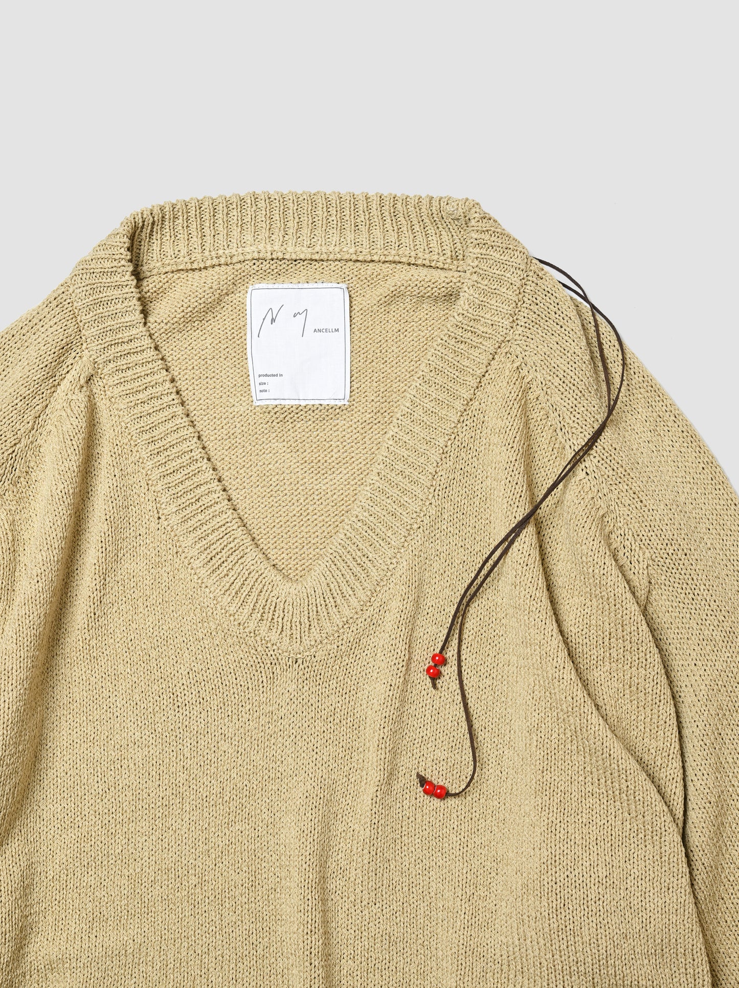 ANCELLM / UV NECK KNIT -SAGE