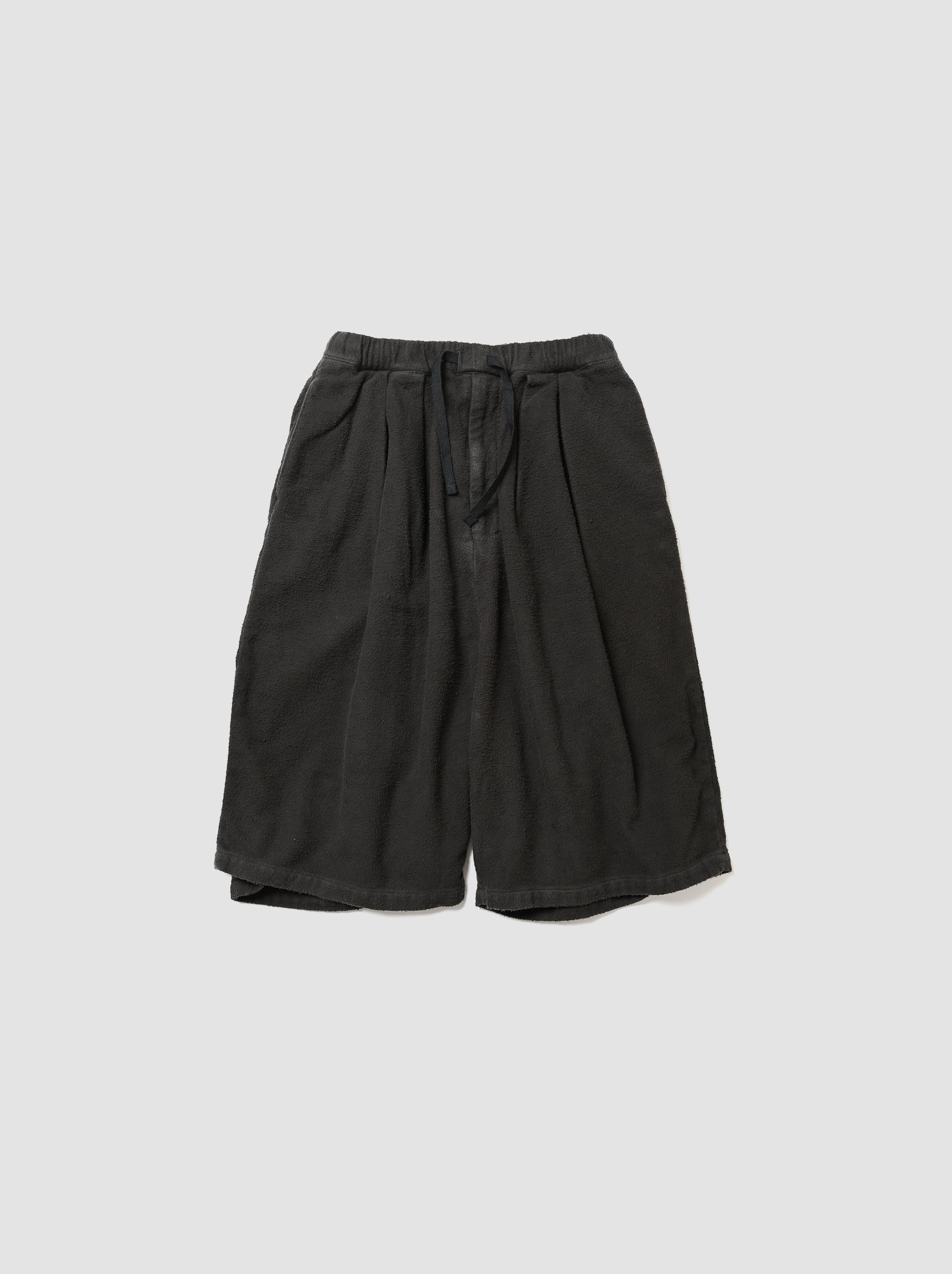 ANCELLM / BRUSHED COTTON WIDE CROPPED PANTS -BLACK