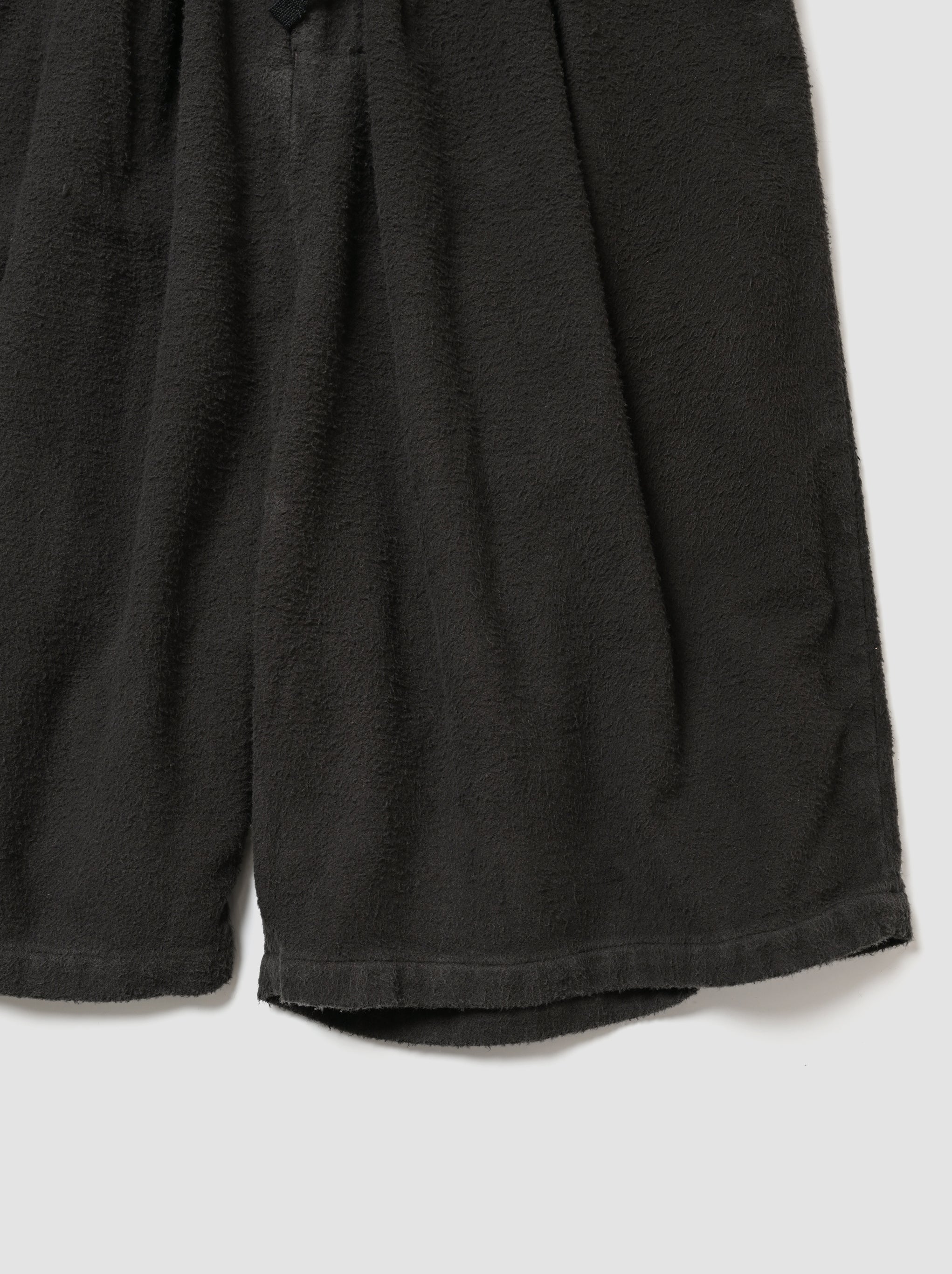 ANCELLM / BRUSHED COTTON WIDE CROPPED PANTS -BLACK