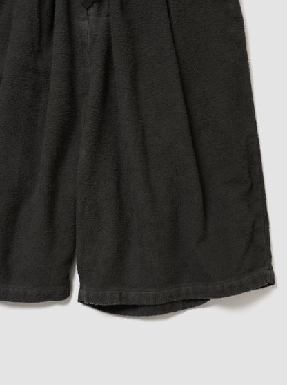 ANCELLM / BRUSHED COTTON WIDE CROPPED PANTS -BLACK