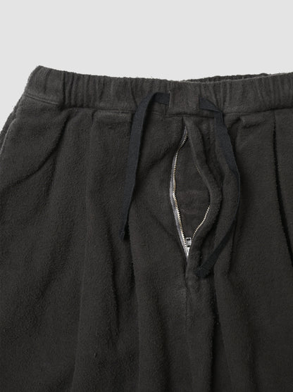 ANCELLM / BRUSHED COTTON WIDE CROPPED PANTS -BLACK