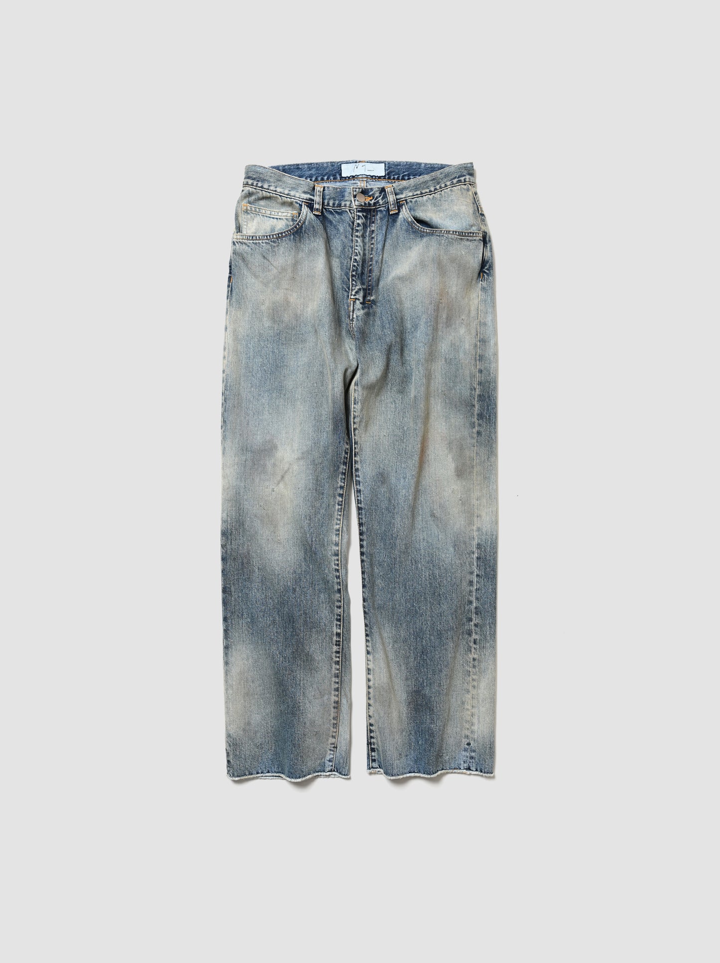 ANCELLM / CUT-OFF LENGTH DENIM PANTS -INDIGO