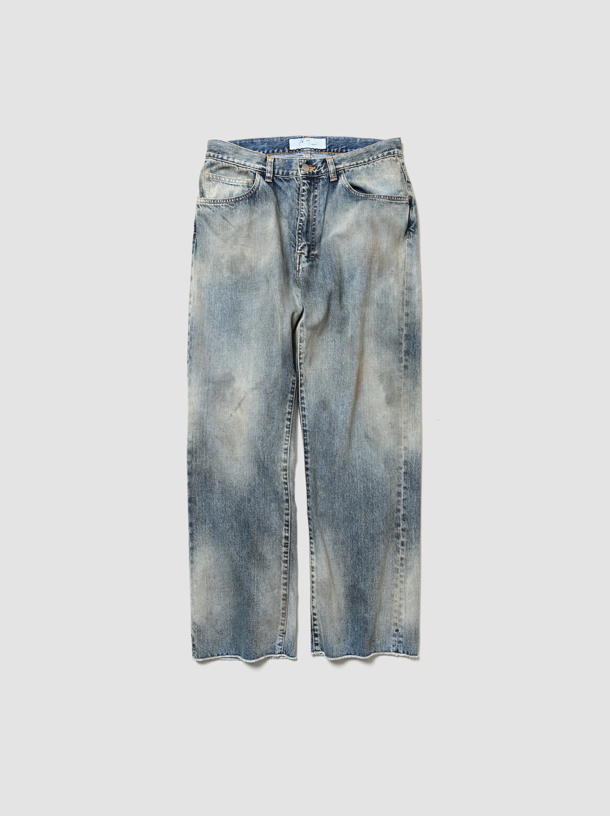 ANCELLM / CUT-OFF LENGTH DENIM PANTS -INDIGO