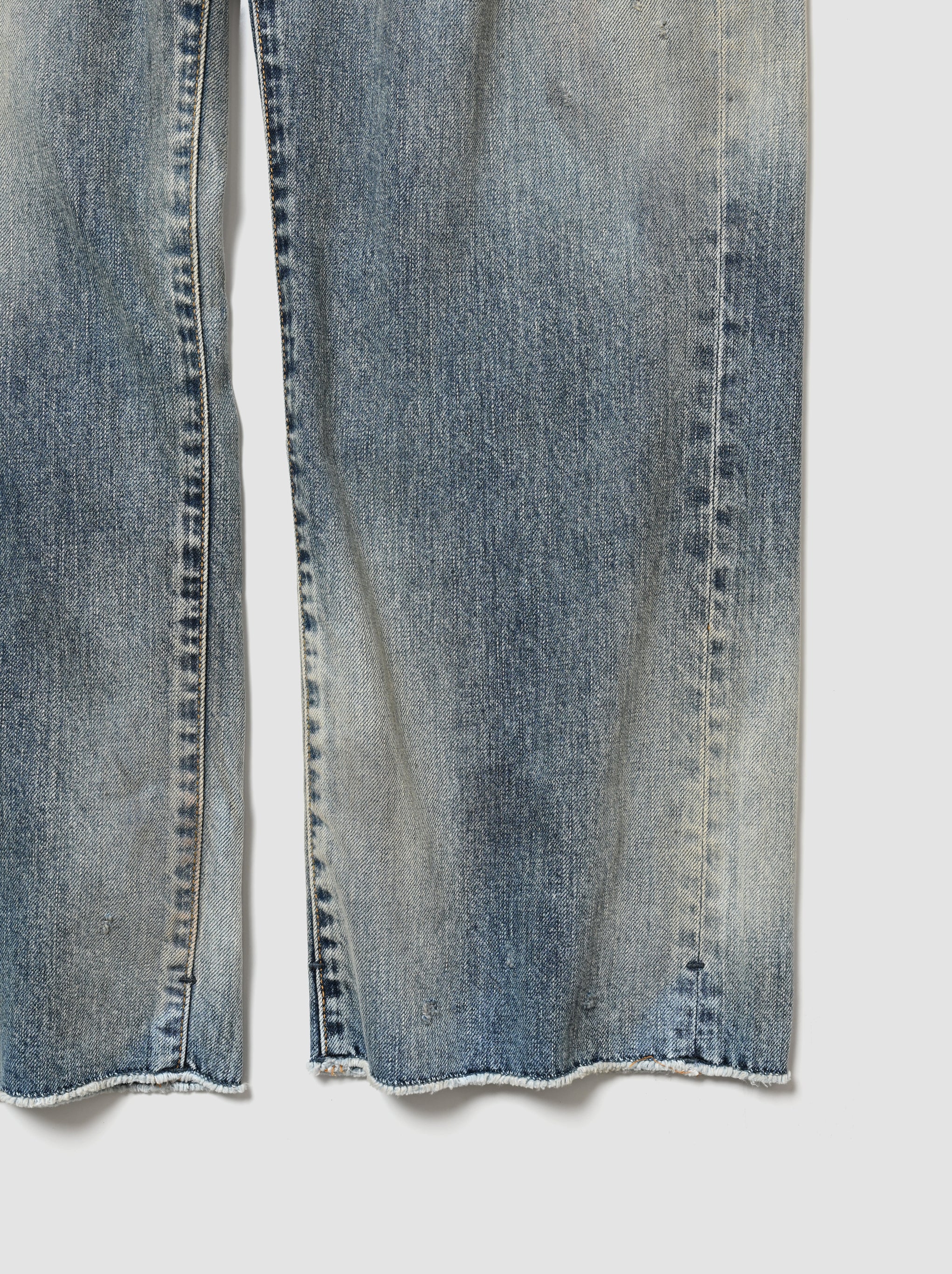 ANCELLM / CUT-OFF LENGTH DENIM PANTS -INDIGO