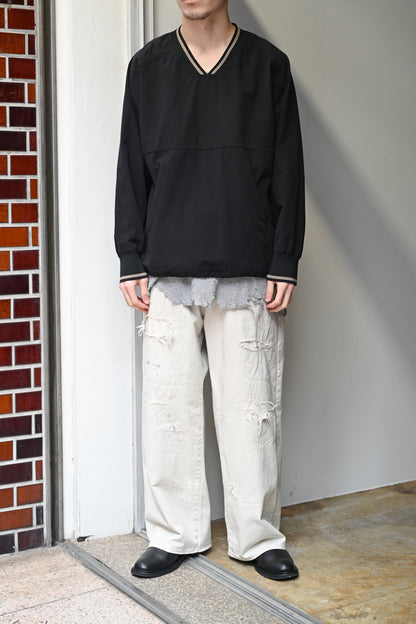 ANCELLM / C/N PULLOVER SHIRT -BLACK