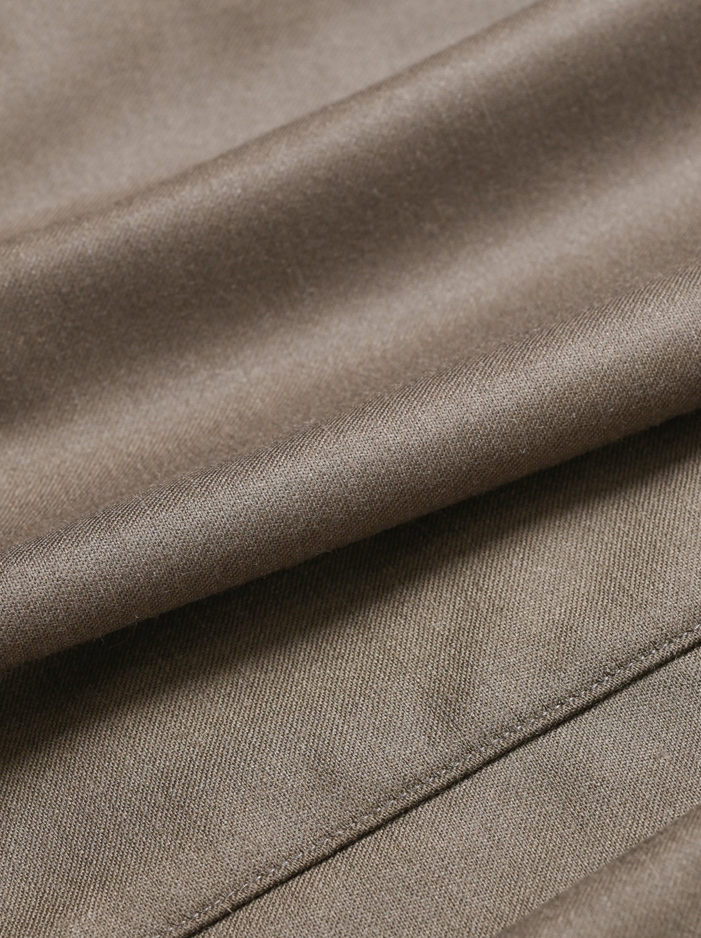 ANCELLM / WOOL SATIN BELT-LESS SLACKS -CHARCOAL