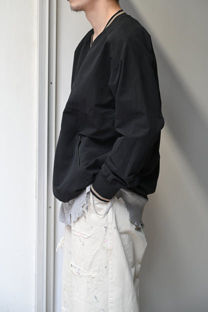 ANCELLM / C/N PULLOVER SHIRT -BLACK