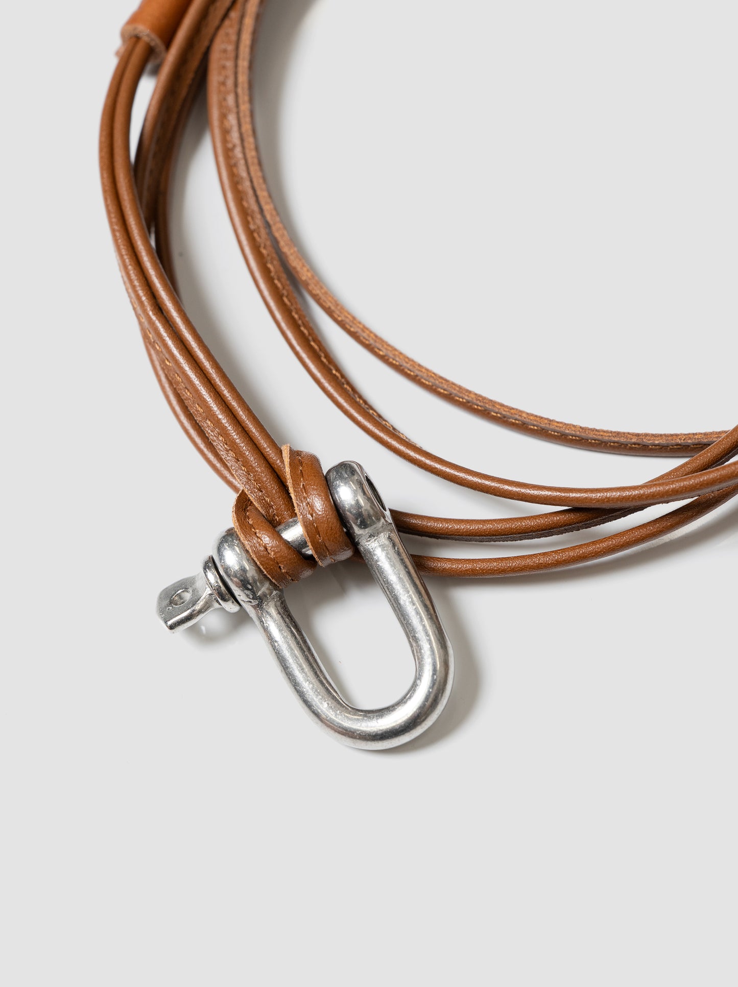 ANCELLM / LEATHER ROPE BRACELET -BROWN