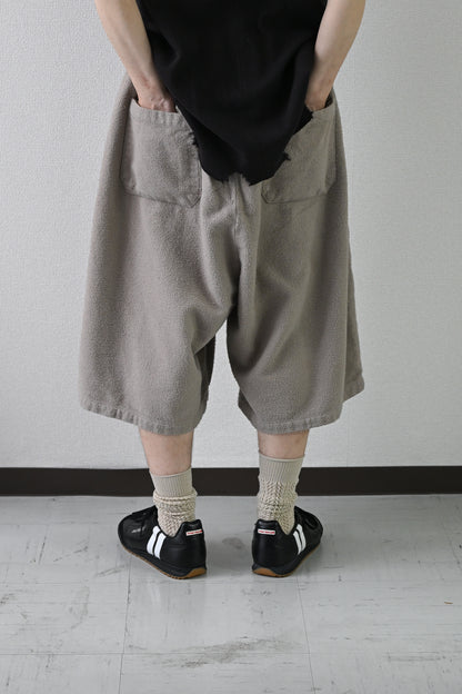 ANCELLM / BRUSHED COTTON WIDE CROPPED PANTS -GREIGE