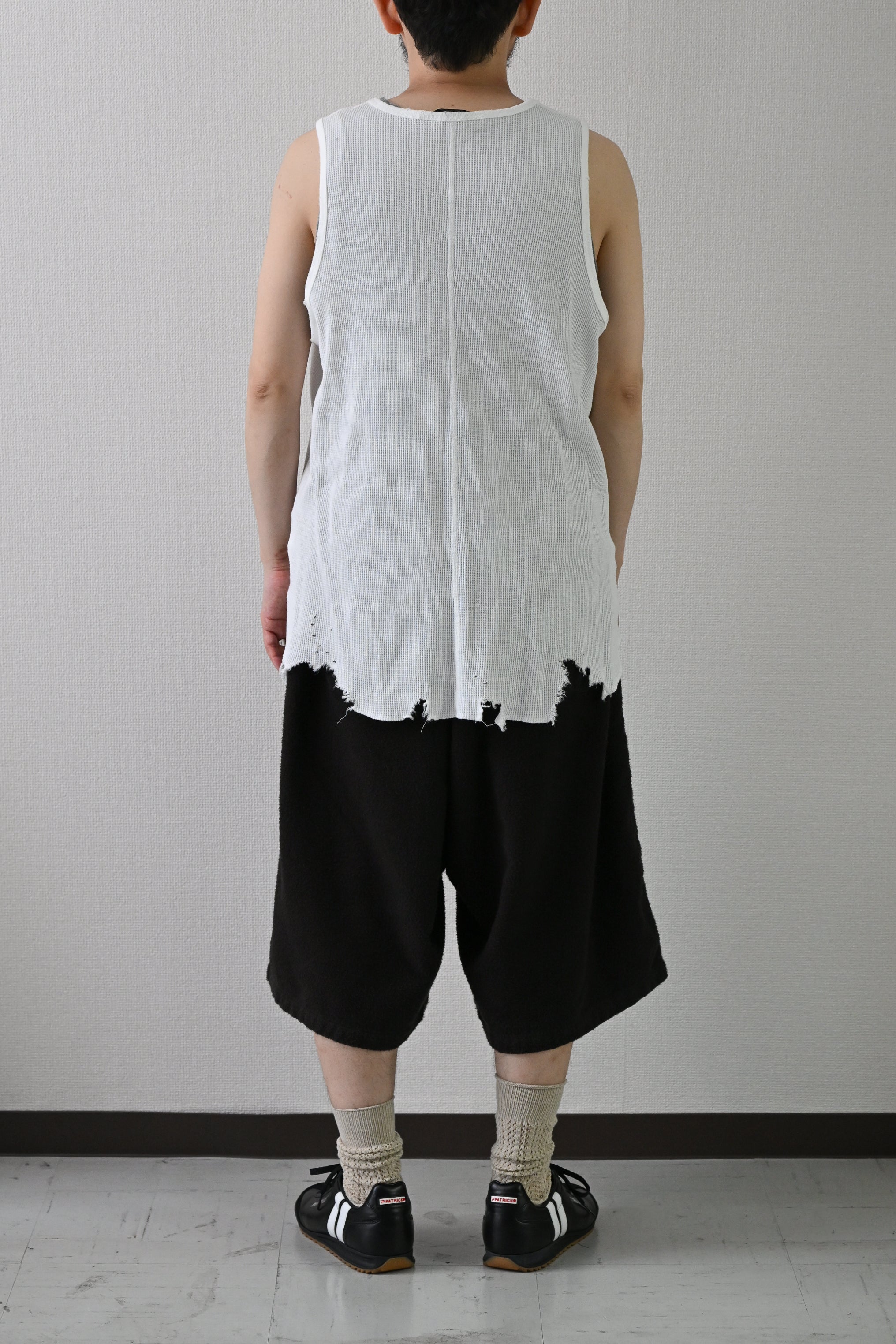 ANCELLM / DAMAGE WAFFLE TANK -WHITE