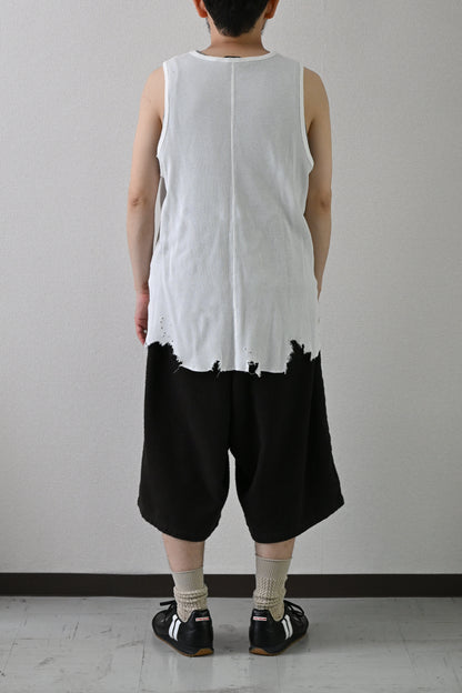 ANCELLM / DAMAGE WAFFLE TANK -WHITE