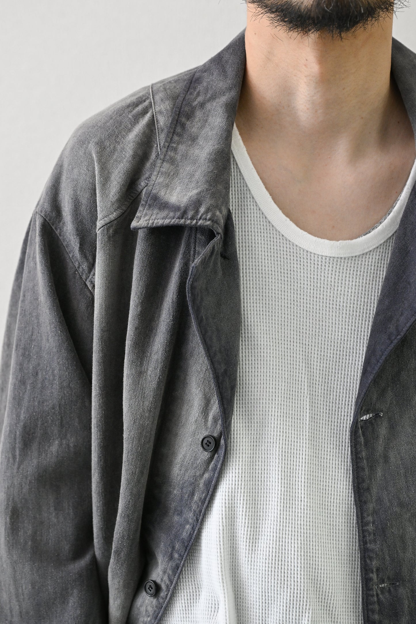 ANCELLM / FADED L/C WORK SHIRT -F.BLUE