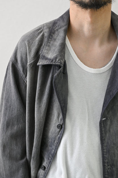 ANCELLM / FADED L/C WORK SHIRT -F.BLUE